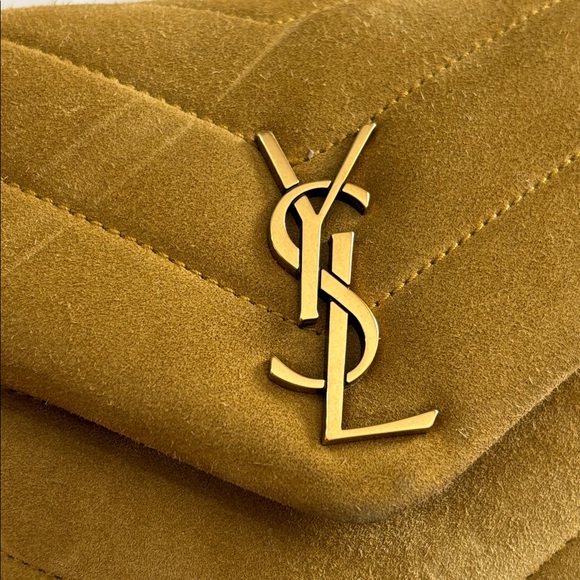 Yves Saint Laurent Mustard Suede Crossbody Bag - Picture 8 of 16